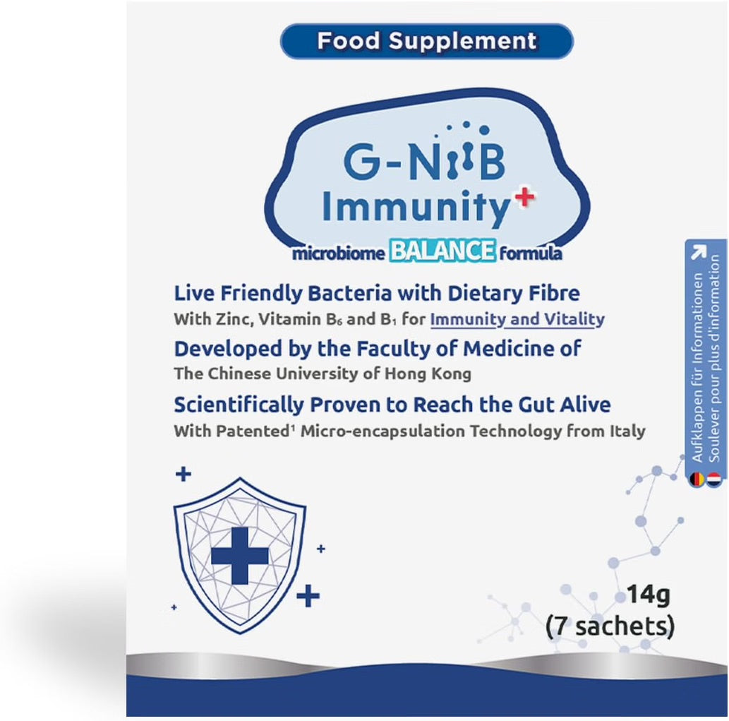 G-NiiB Immunity (SIM01) – Supplement with Live Friendly Bacteria, Dietary Fibres, Zinc, B6 and B1, 28-Day Use x2 + 7 Days x2